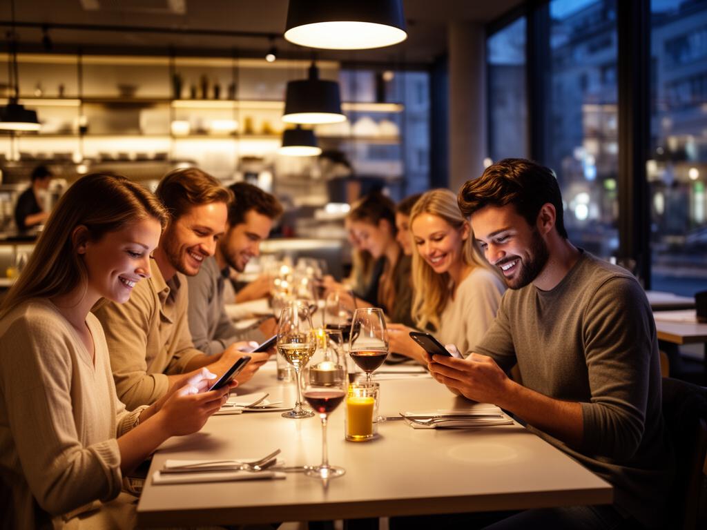 Delighted guests at a beautifully set table