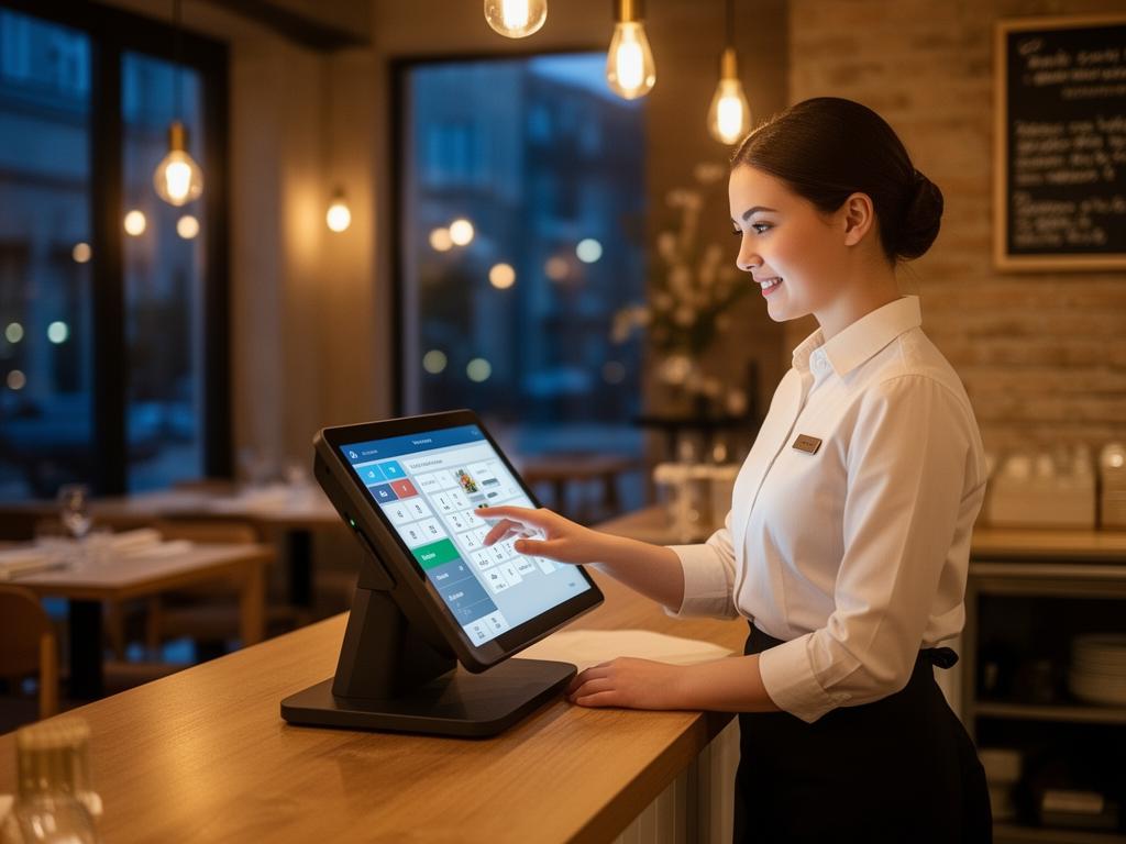 Servitör i aktion på restaurang