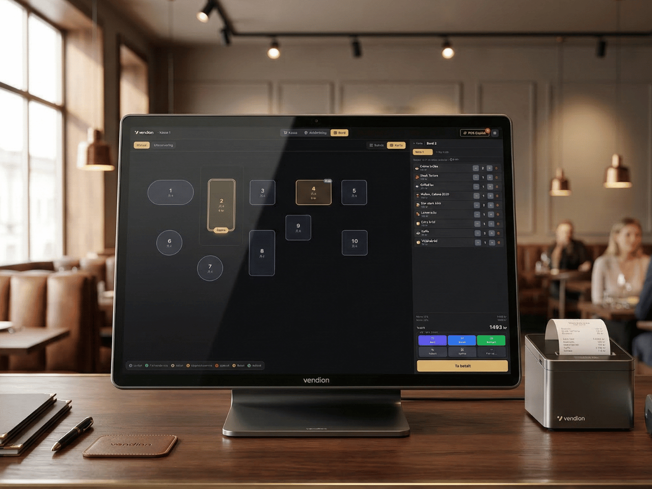 Vendion POS in a restaurant setting
